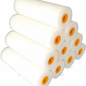 Rodillos de espuma para pintura, ideales para aplicar esmaltes, barnices y pinturas en superficies lisas, garantizando un acabado uniforme y sin marcas.