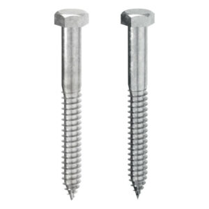 Tornillos de cabeza hexagonal con rosca para madera, diseñados para fijaciones estructurales en carpintería y construcción, ofreciendo alta resistencia y durabilidad.